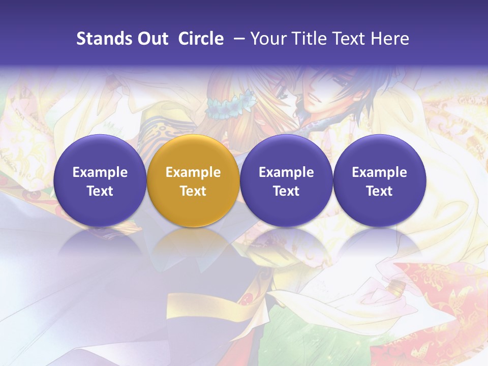 A Couple Of Anime Characters Hugging In Front Of A Colorful Background PowerPoint Template