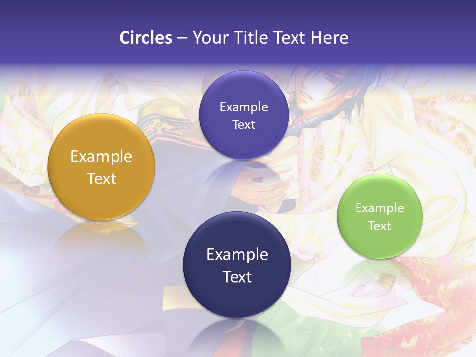 A Couple Of Anime Characters Hugging In Front Of A Colorful Background PowerPoint Template