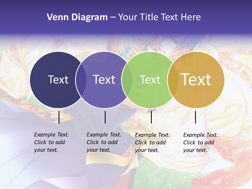 A Couple Of Anime Characters Hugging In Front Of A Colorful Background PowerPoint Template