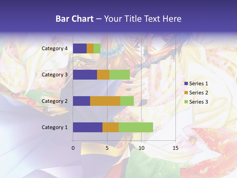 A Couple Of Anime Characters Hugging In Front Of A Colorful Background PowerPoint Template