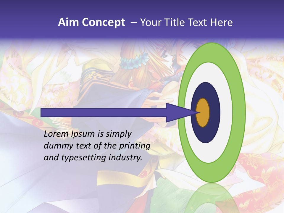 A Couple Of Anime Characters Hugging In Front Of A Colorful Background PowerPoint Template