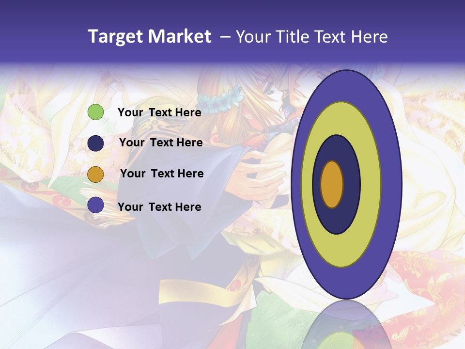 A Couple Of Anime Characters Hugging In Front Of A Colorful Background PowerPoint Template