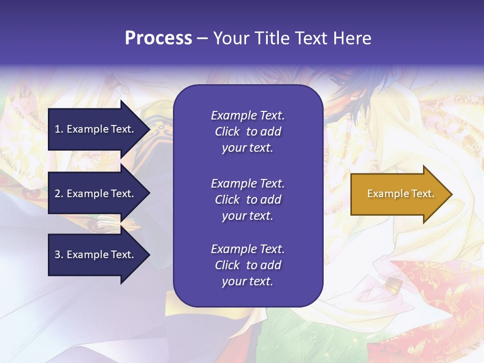 A Couple Of Anime Characters Hugging In Front Of A Colorful Background PowerPoint Template