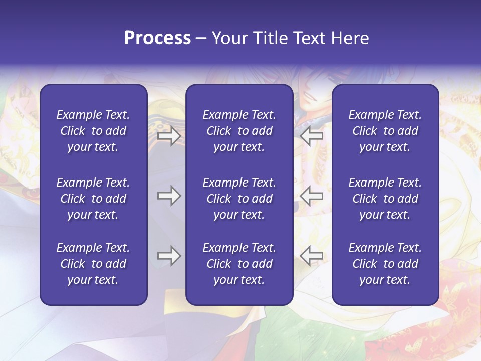 A Couple Of Anime Characters Hugging In Front Of A Colorful Background PowerPoint Template