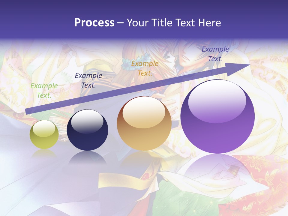 A Couple Of Anime Characters Hugging In Front Of A Colorful Background PowerPoint Template