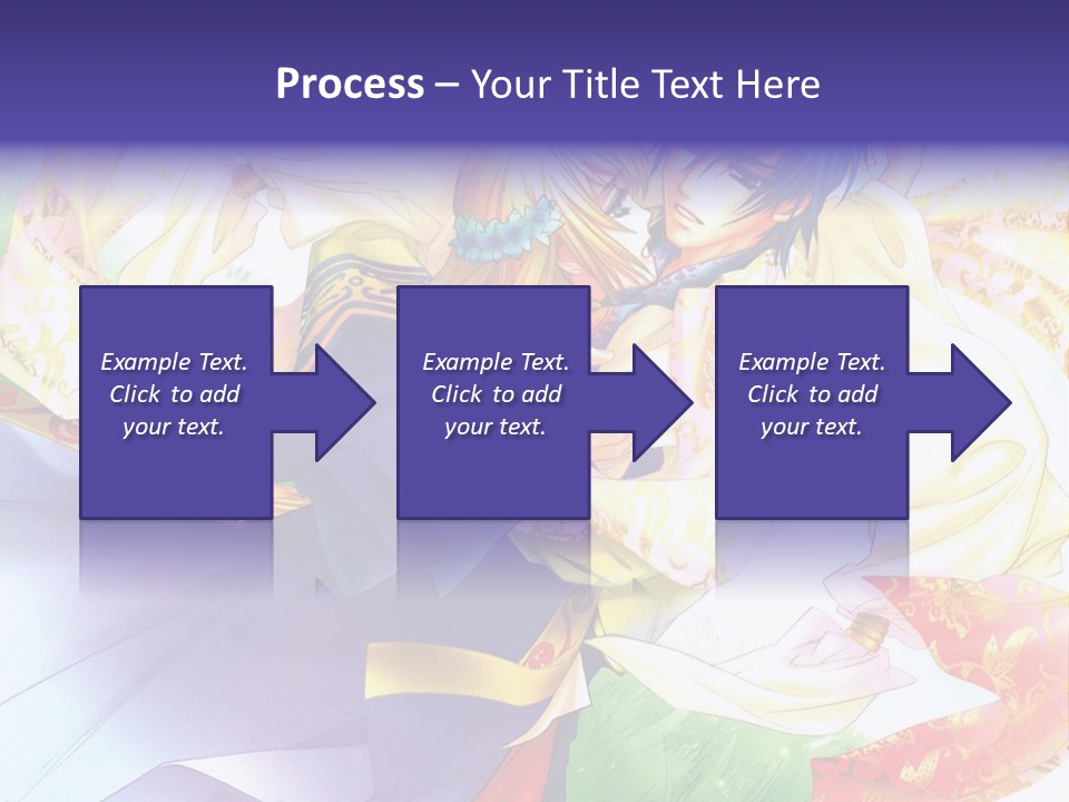 A Couple Of Anime Characters Hugging In Front Of A Colorful Background PowerPoint Template