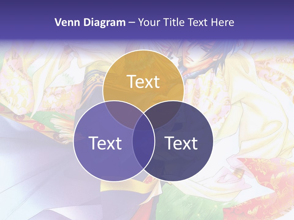 A Couple Of Anime Characters Hugging In Front Of A Colorful Background PowerPoint Template