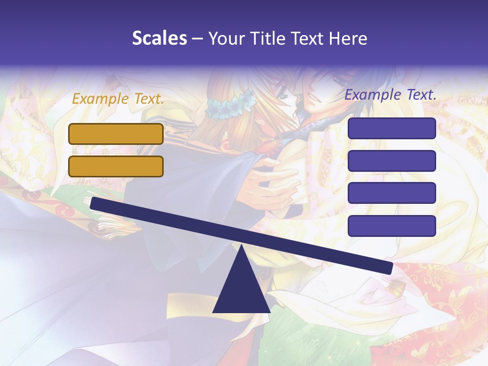 A Couple Of Anime Characters Hugging In Front Of A Colorful Background PowerPoint Template