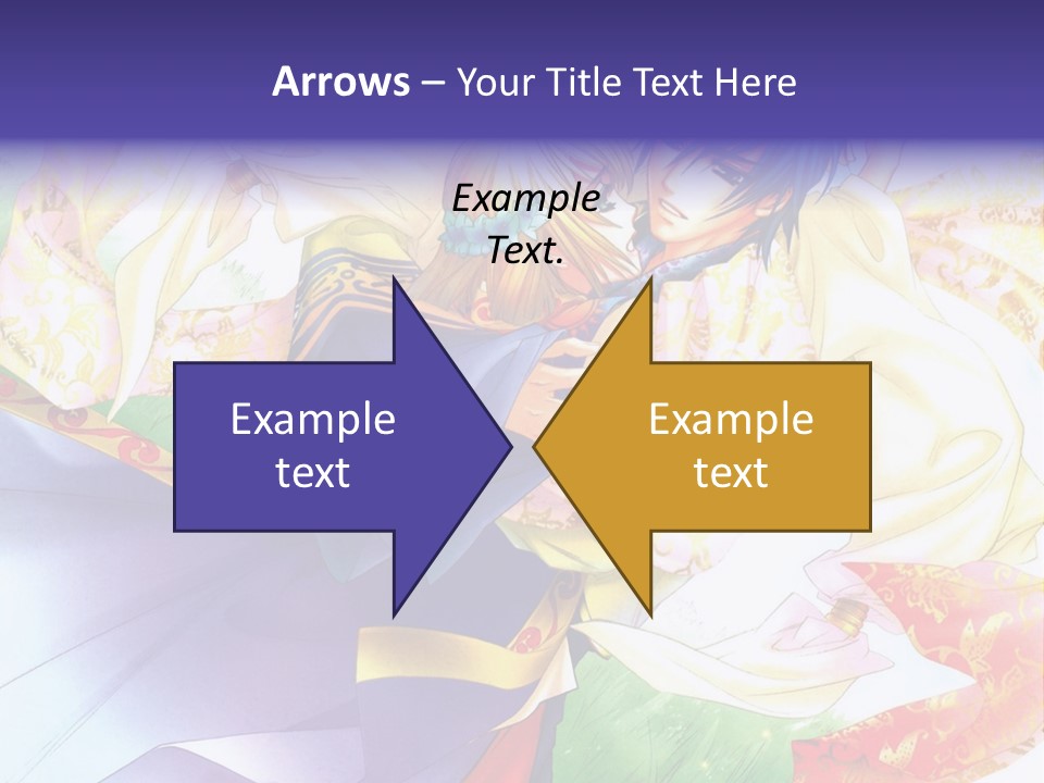 A Couple Of Anime Characters Hugging In Front Of A Colorful Background PowerPoint Template