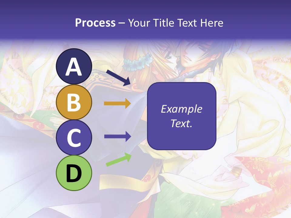 A Couple Of Anime Characters Hugging In Front Of A Colorful Background PowerPoint Template