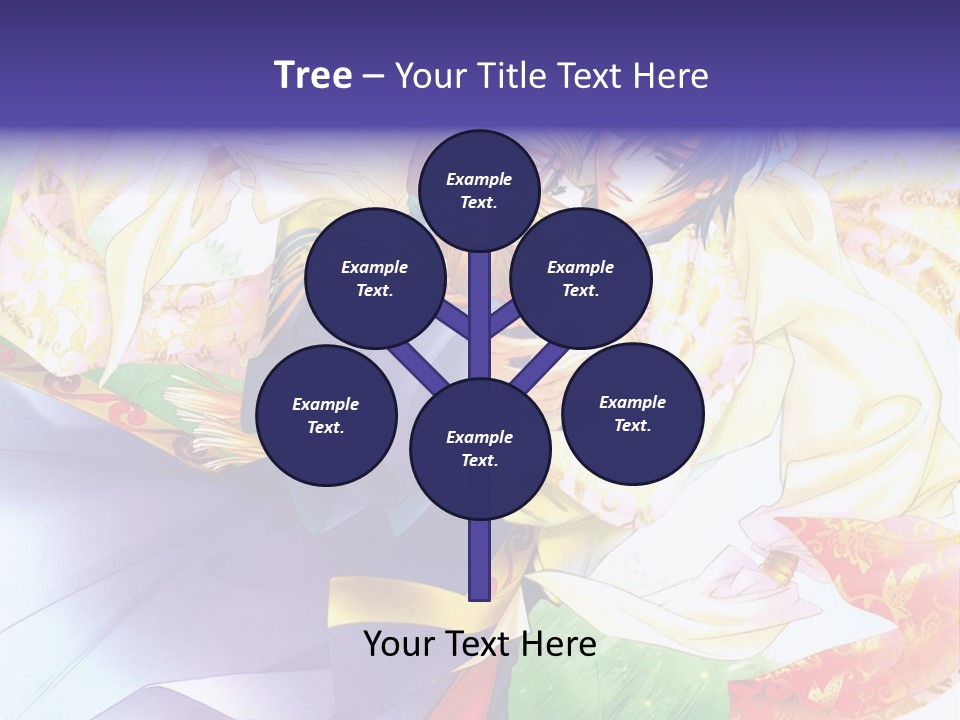 A Couple Of Anime Characters Hugging In Front Of A Colorful Background PowerPoint Template