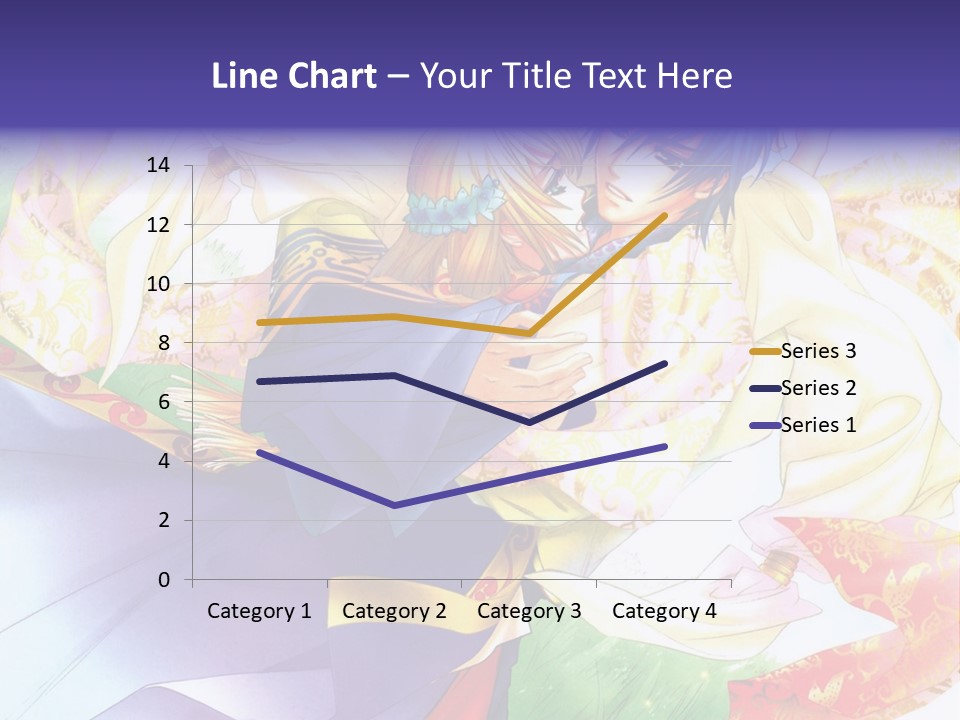 A Couple Of Anime Characters Hugging In Front Of A Colorful Background PowerPoint Template