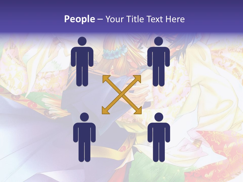 A Couple Of Anime Characters Hugging In Front Of A Colorful Background PowerPoint Template