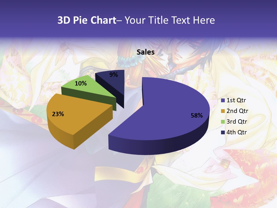 A Couple Of Anime Characters Hugging In Front Of A Colorful Background PowerPoint Template