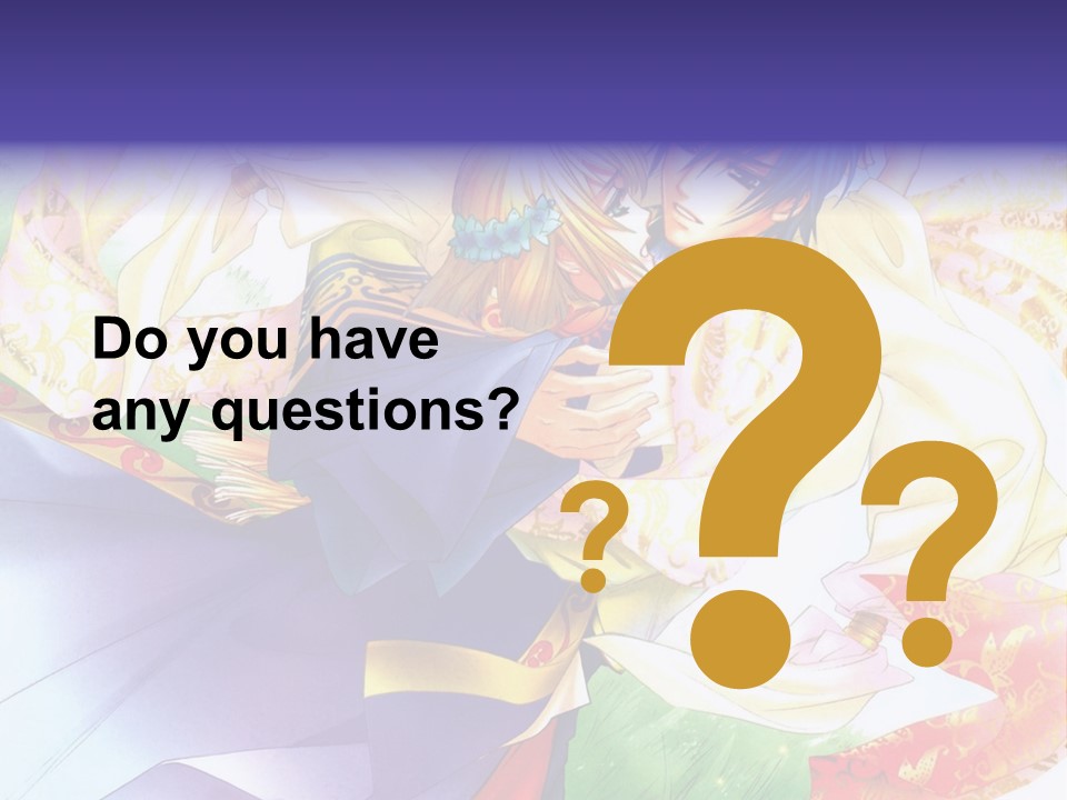 A Couple Of Anime Characters Hugging In Front Of A Colorful Background PowerPoint Template