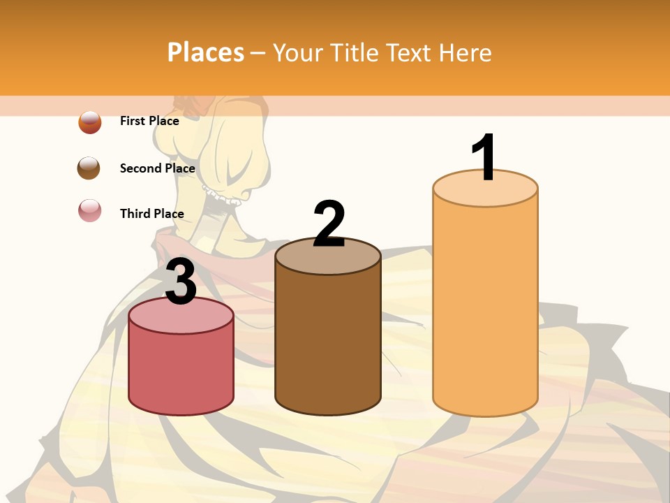 A Woman In A Yellow Dress Is Standing On The Ground PowerPoint Template