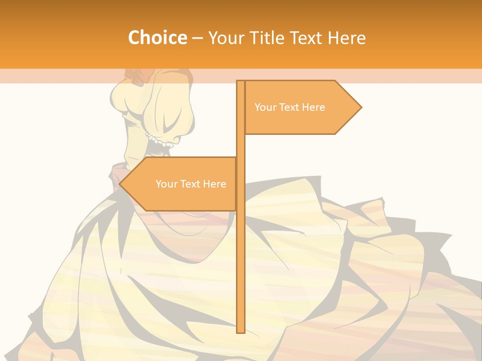 A Woman In A Yellow Dress Is Standing On The Ground PowerPoint Template