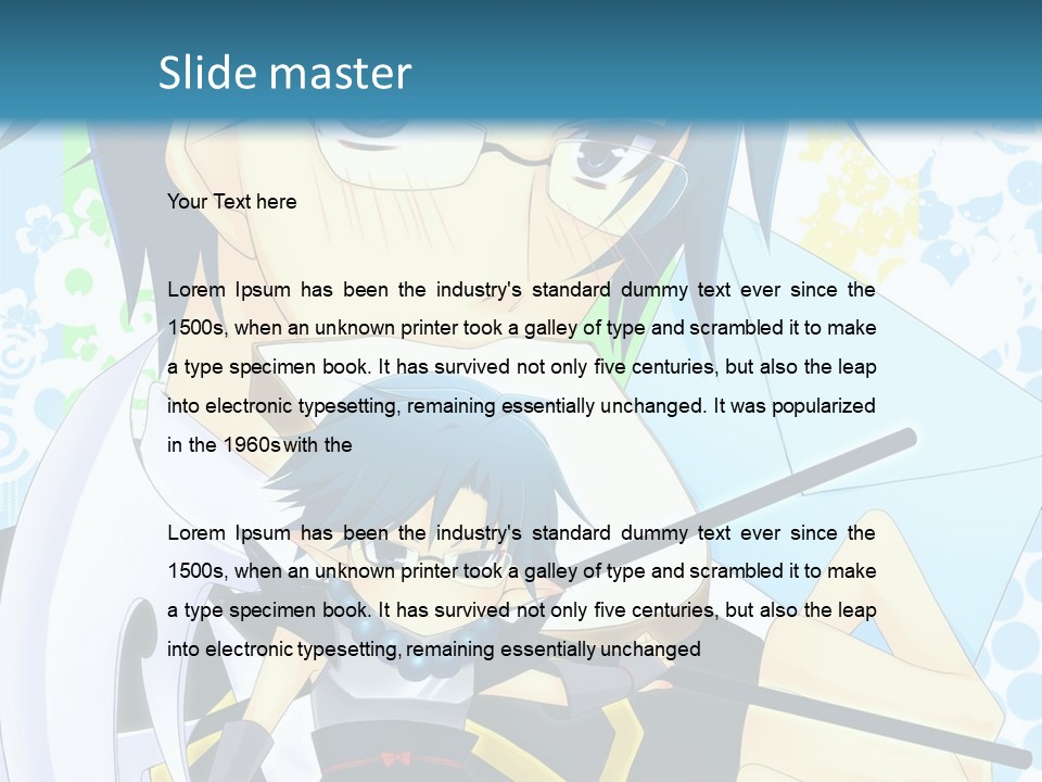 A Couple Of Anime Characters With Blue Hair PowerPoint Template