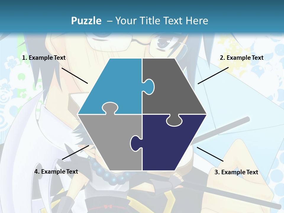 A Couple Of Anime Characters With Blue Hair PowerPoint Template