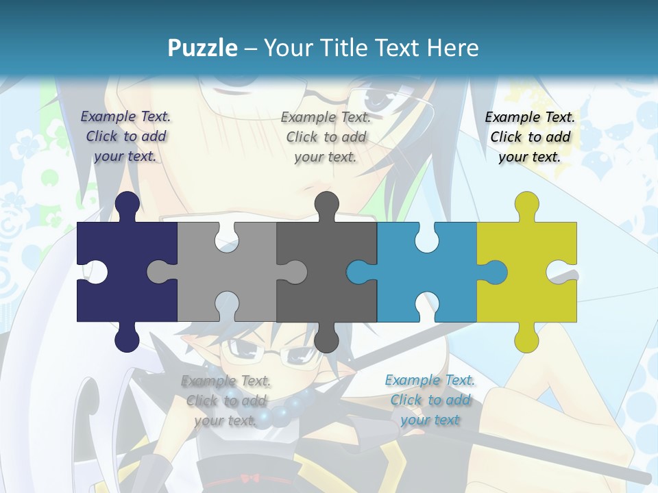 A Couple Of Anime Characters With Blue Hair PowerPoint Template