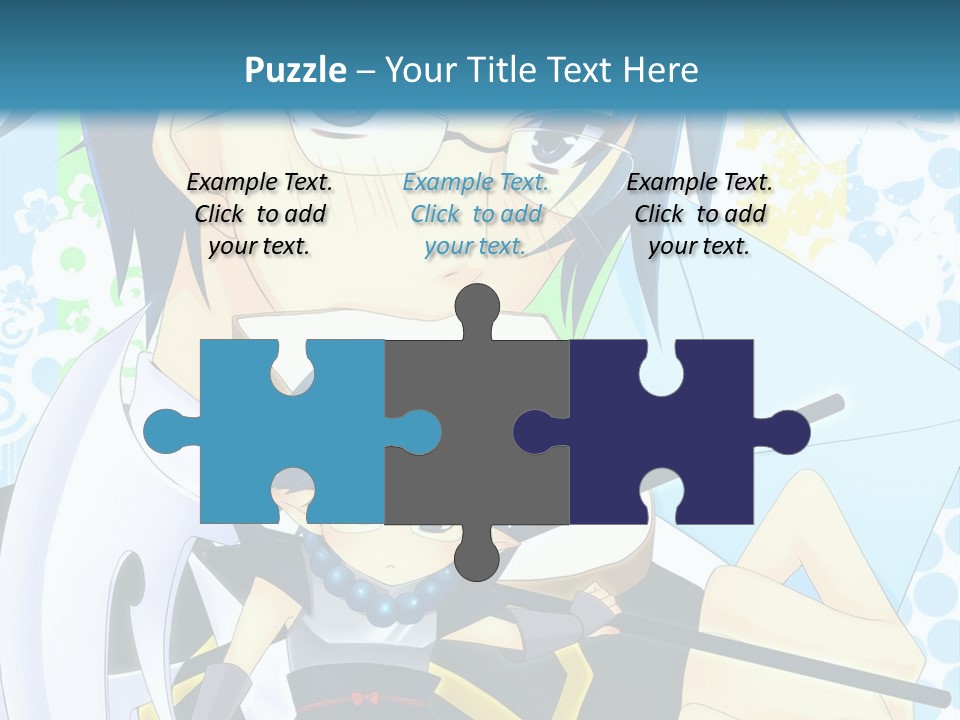 A Couple Of Anime Characters With Blue Hair PowerPoint Template