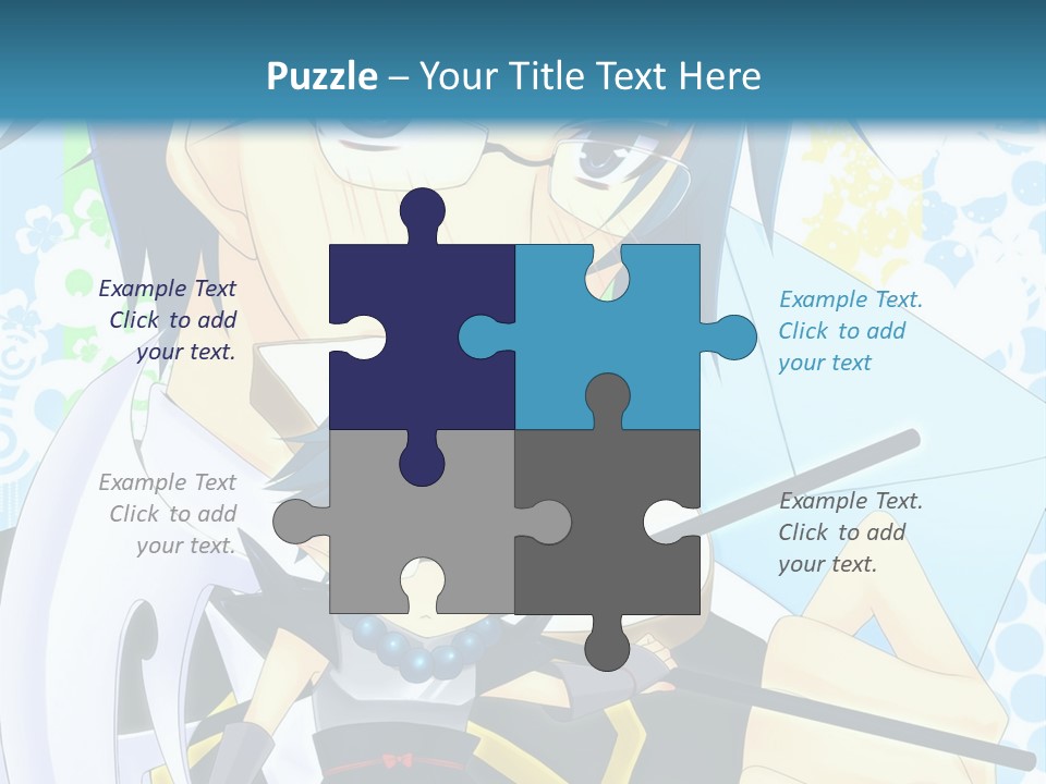 A Couple Of Anime Characters With Blue Hair PowerPoint Template