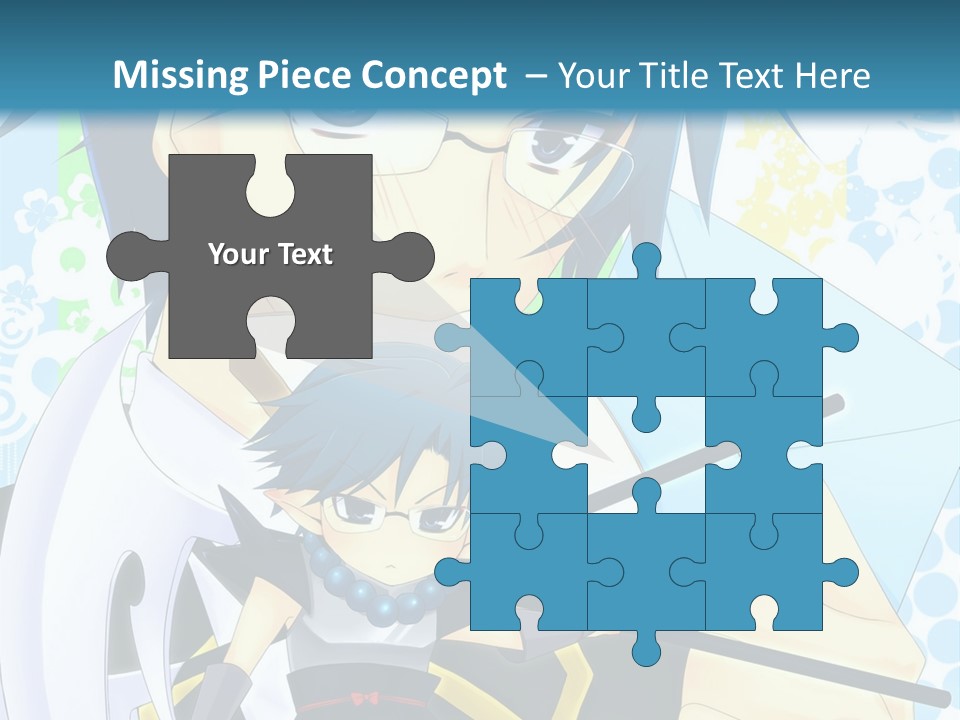 A Couple Of Anime Characters With Blue Hair PowerPoint Template