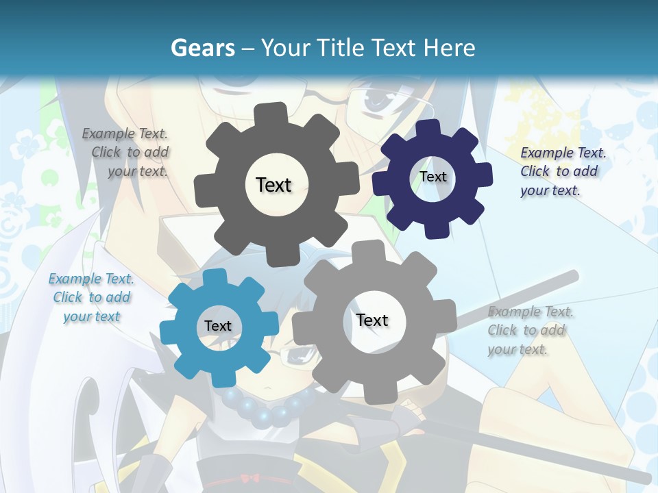 A Couple Of Anime Characters With Blue Hair PowerPoint Template