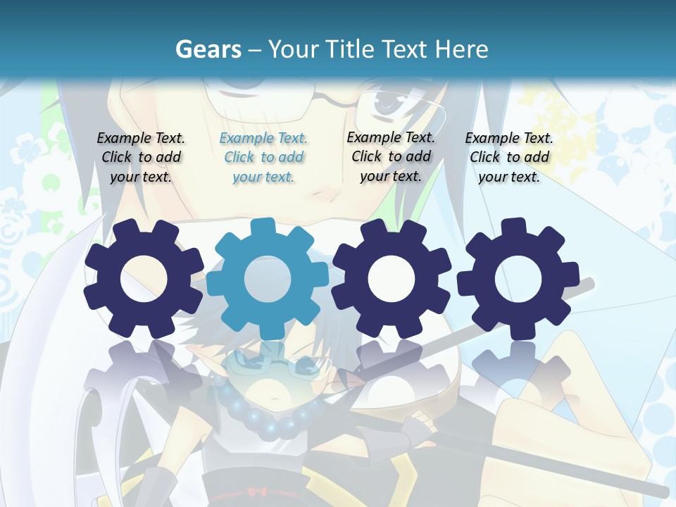 A Couple Of Anime Characters With Blue Hair PowerPoint Template