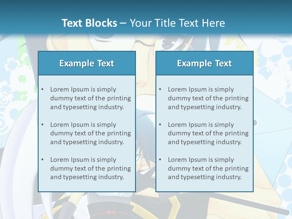 A Couple Of Anime Characters With Blue Hair PowerPoint Template