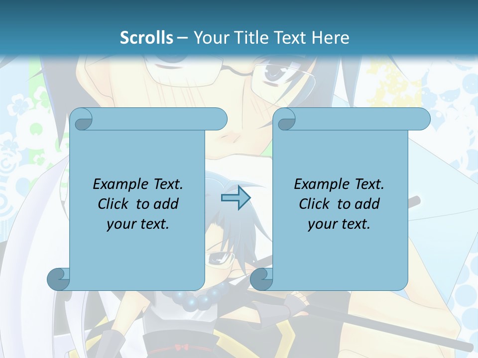 A Couple Of Anime Characters With Blue Hair PowerPoint Template