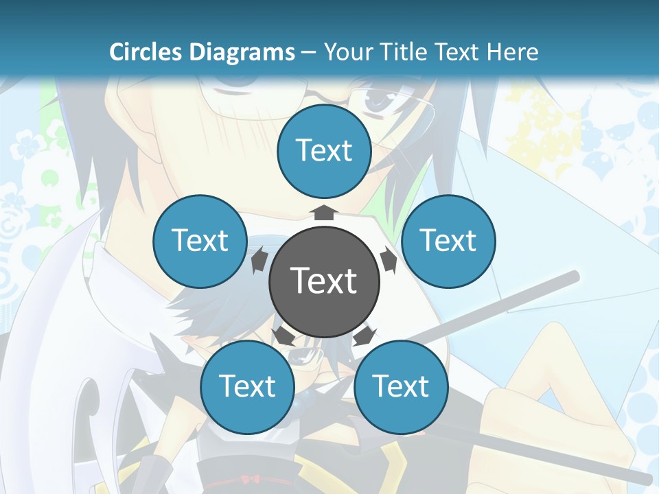 A Couple Of Anime Characters With Blue Hair PowerPoint Template