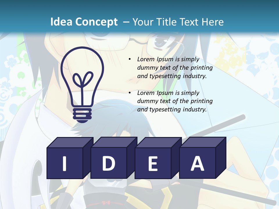 A Couple Of Anime Characters With Blue Hair PowerPoint Template