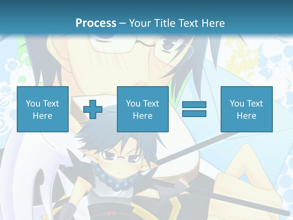 A Couple Of Anime Characters With Blue Hair PowerPoint Template