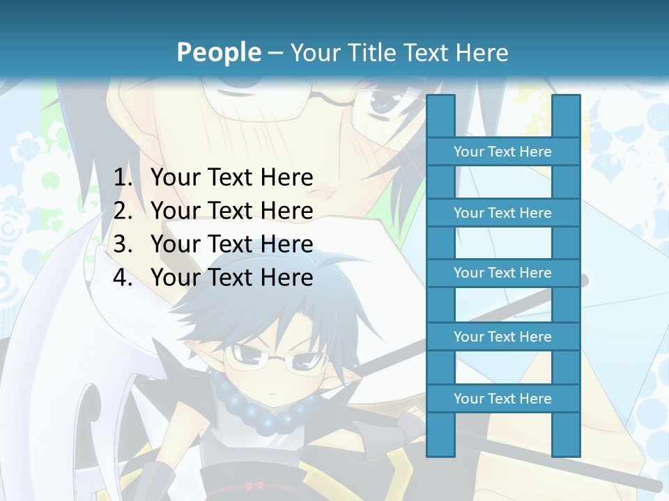 A Couple Of Anime Characters With Blue Hair PowerPoint Template