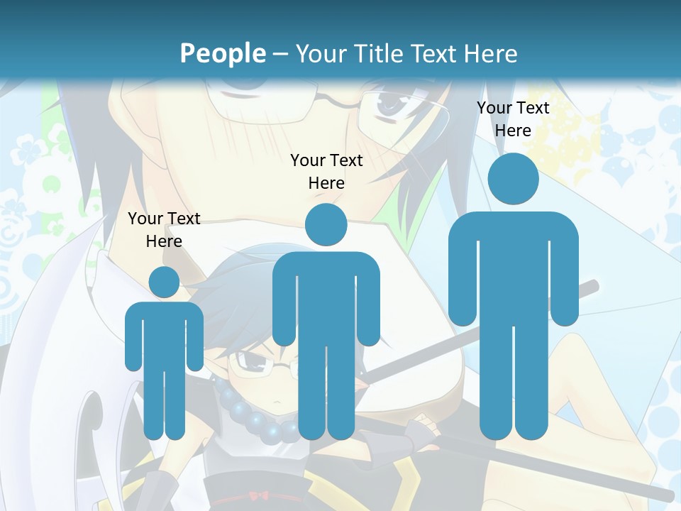 A Couple Of Anime Characters With Blue Hair PowerPoint Template