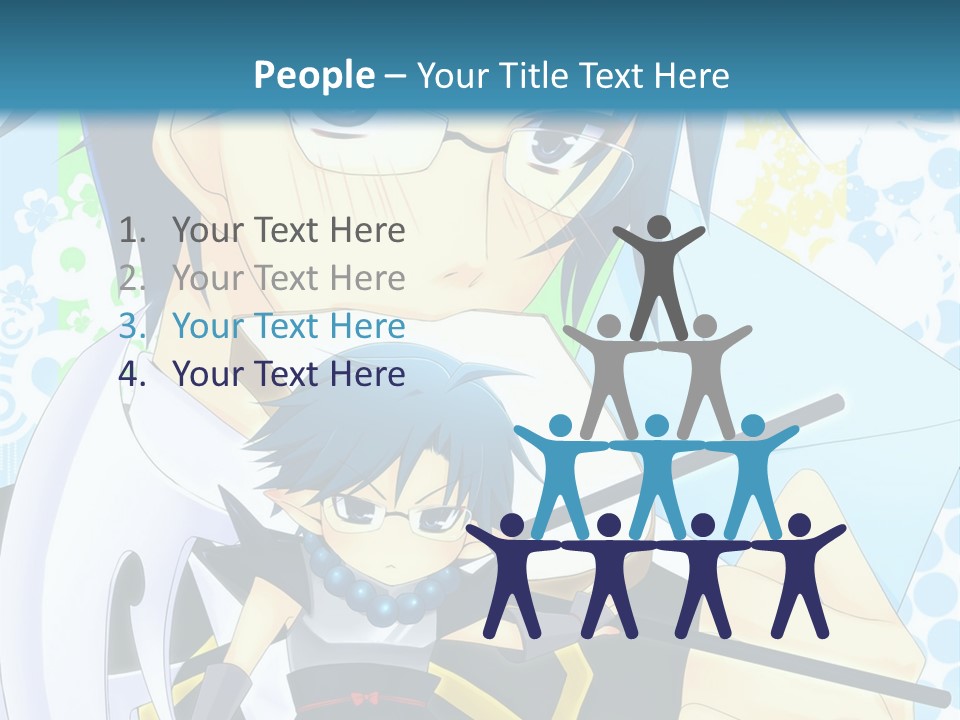 A Couple Of Anime Characters With Blue Hair PowerPoint Template