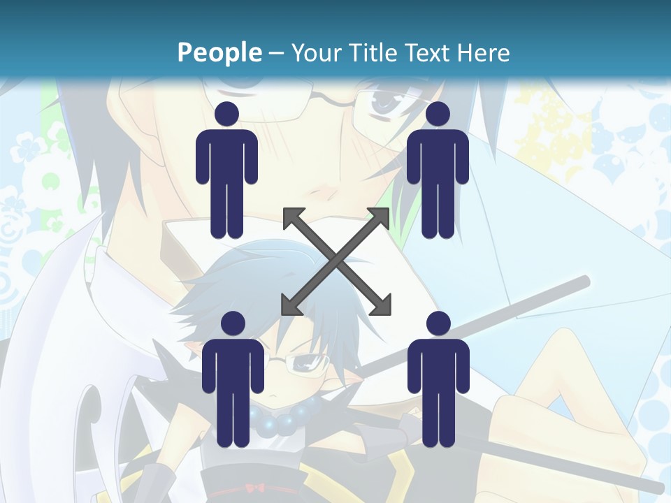 A Couple Of Anime Characters With Blue Hair PowerPoint Template