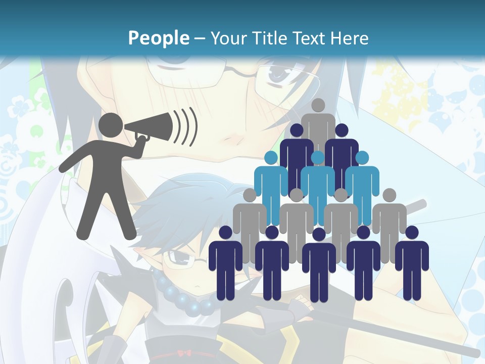 A Couple Of Anime Characters With Blue Hair PowerPoint Template