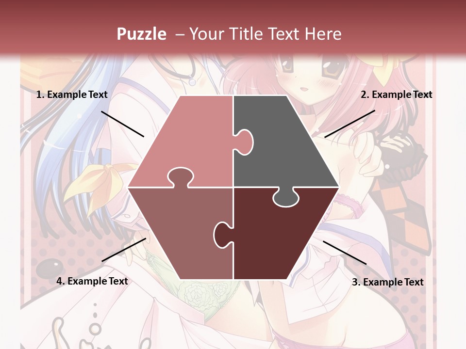 A Couple Of Anime Girls With Pink Hair PowerPoint Template