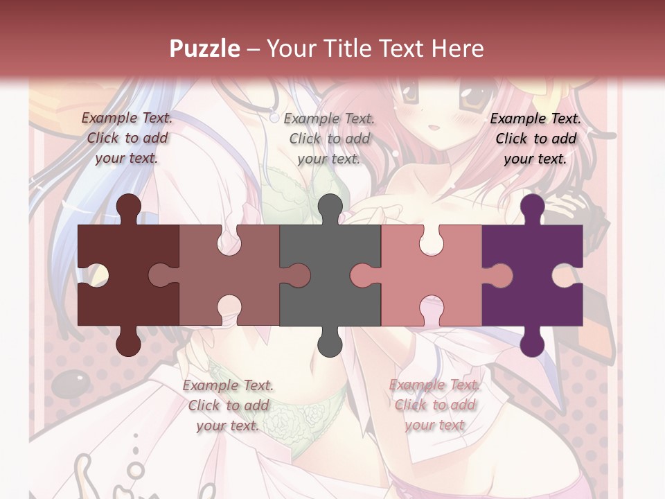 A Couple Of Anime Girls With Pink Hair PowerPoint Template