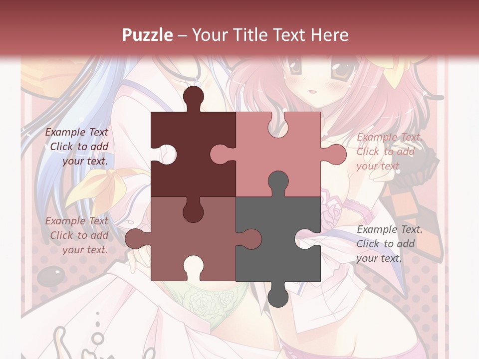 A Couple Of Anime Girls With Pink Hair PowerPoint Template