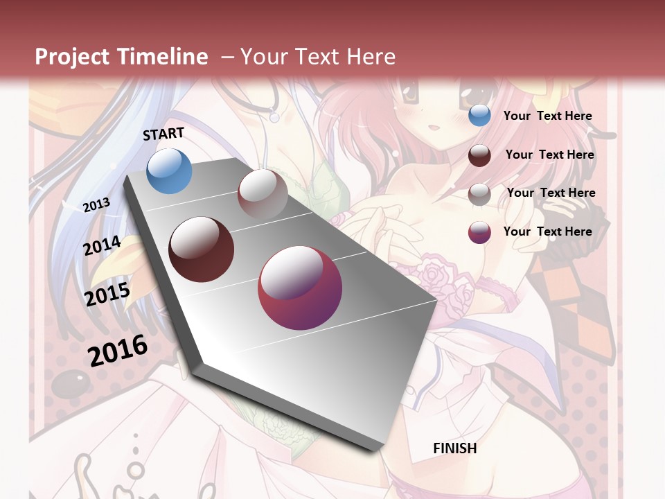 A Couple Of Anime Girls With Pink Hair PowerPoint Template