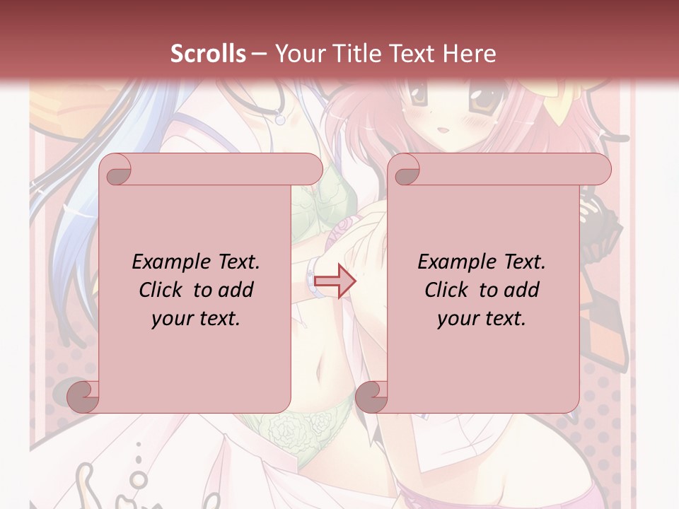 A Couple Of Anime Girls With Pink Hair PowerPoint Template