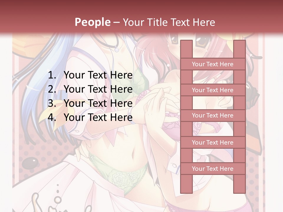 A Couple Of Anime Girls With Pink Hair PowerPoint Template