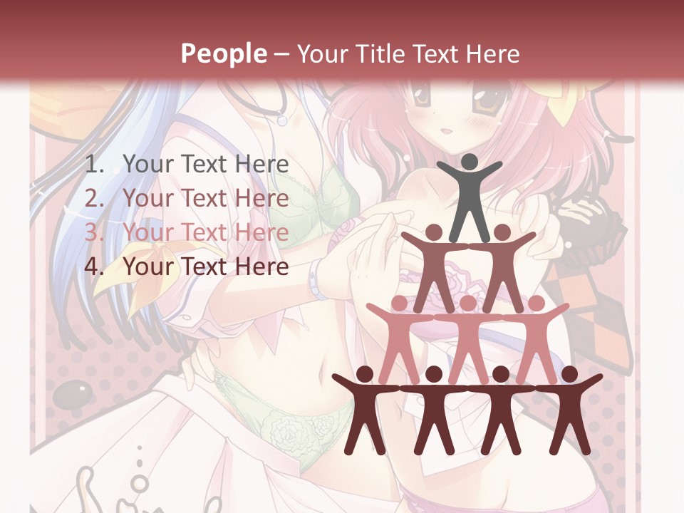 A Couple Of Anime Girls With Pink Hair PowerPoint Template