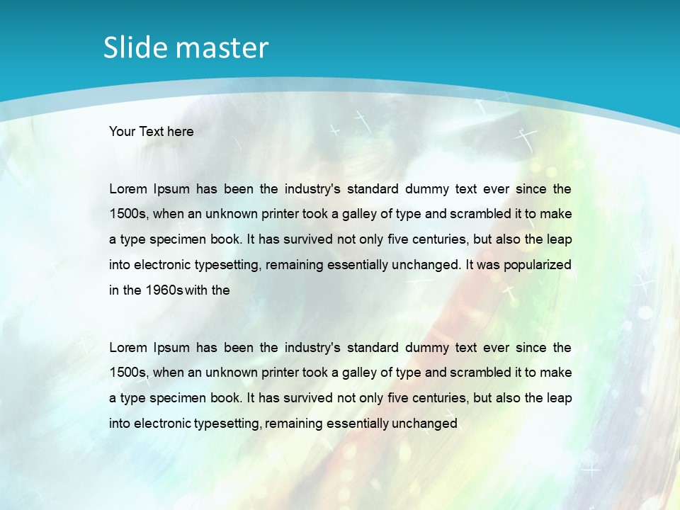 A Woman In A Blue Dress With A Rainbow Background PowerPoint Template