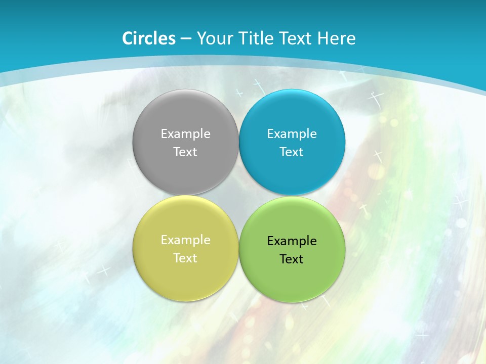 A Woman In A Blue Dress With A Rainbow Background PowerPoint Template