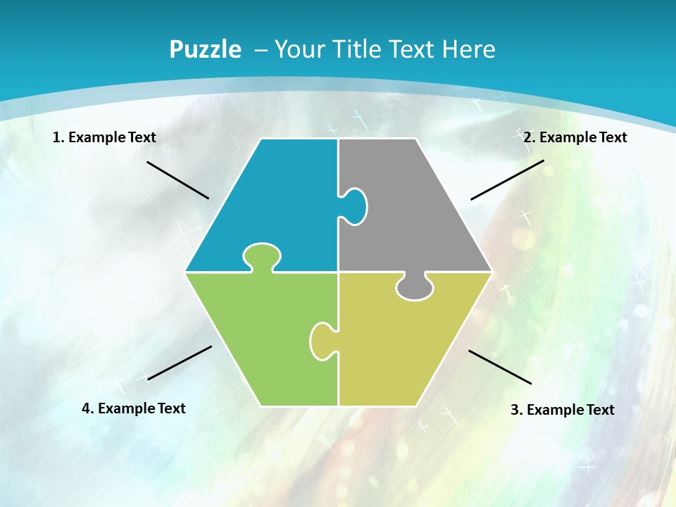 A Woman In A Blue Dress With A Rainbow Background PowerPoint Template