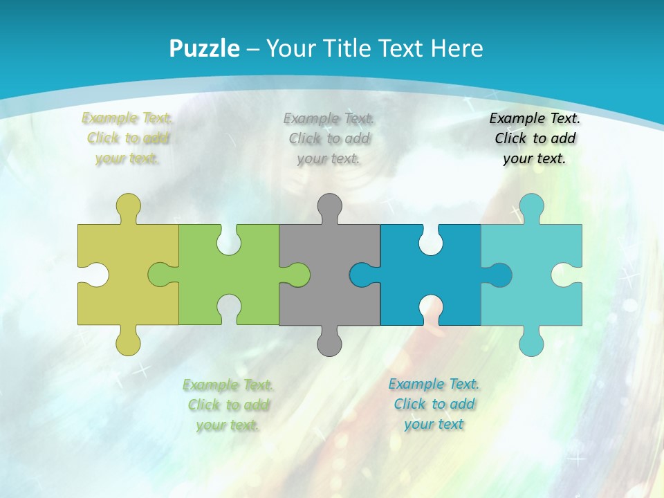 A Woman In A Blue Dress With A Rainbow Background PowerPoint Template